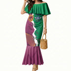 Broncos and Raiders Rugby Custom Mermaid Dress Dynamic Version