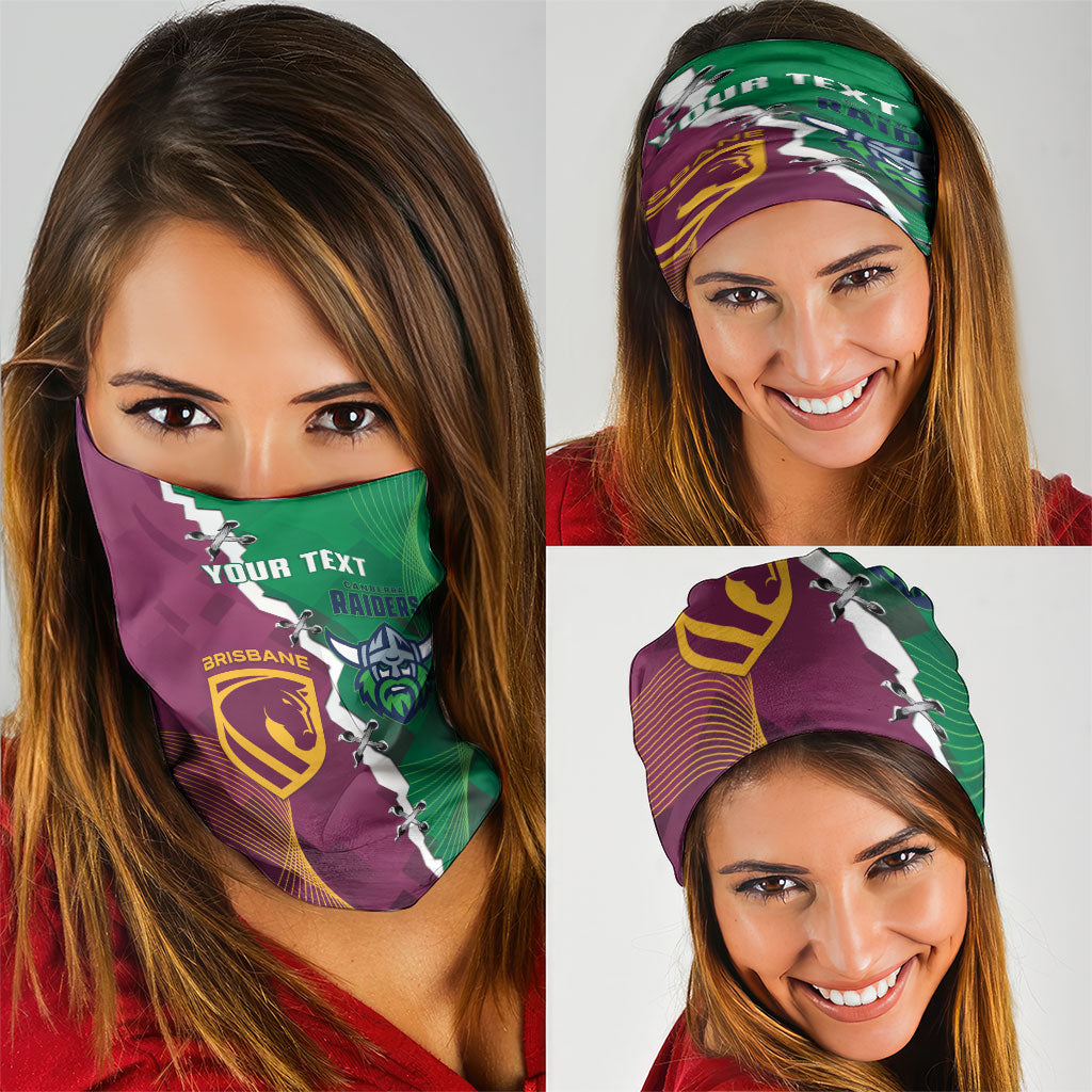 Broncos and Raiders Rugby Custom Neck Gaiter Dynamic Version