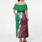 Broncos and Raiders Rugby Custom Off Shoulder Maxi Dress Dynamic Version