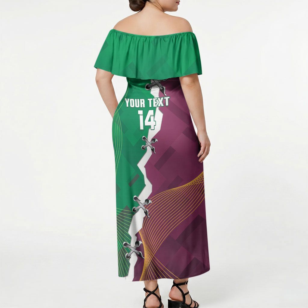 Broncos and Raiders Rugby Custom Off Shoulder Maxi Dress Dynamic Version