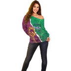 Broncos and Raiders Rugby Custom Off Shoulder Sweater Dynamic Version