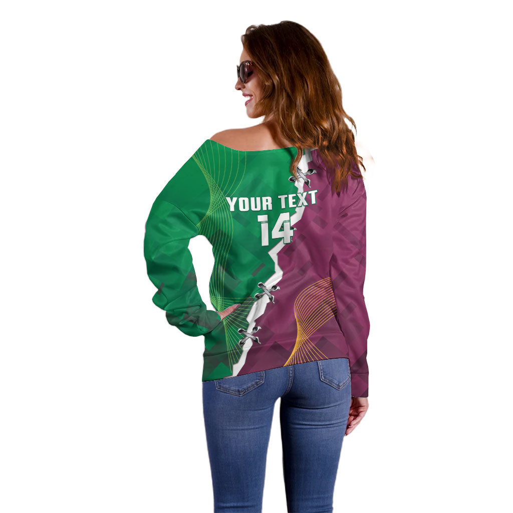 Broncos and Raiders Rugby Custom Off Shoulder Sweater Dynamic Version
