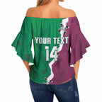 Broncos and Raiders Rugby Custom Off Shoulder Wrap Waist Top Dynamic Version