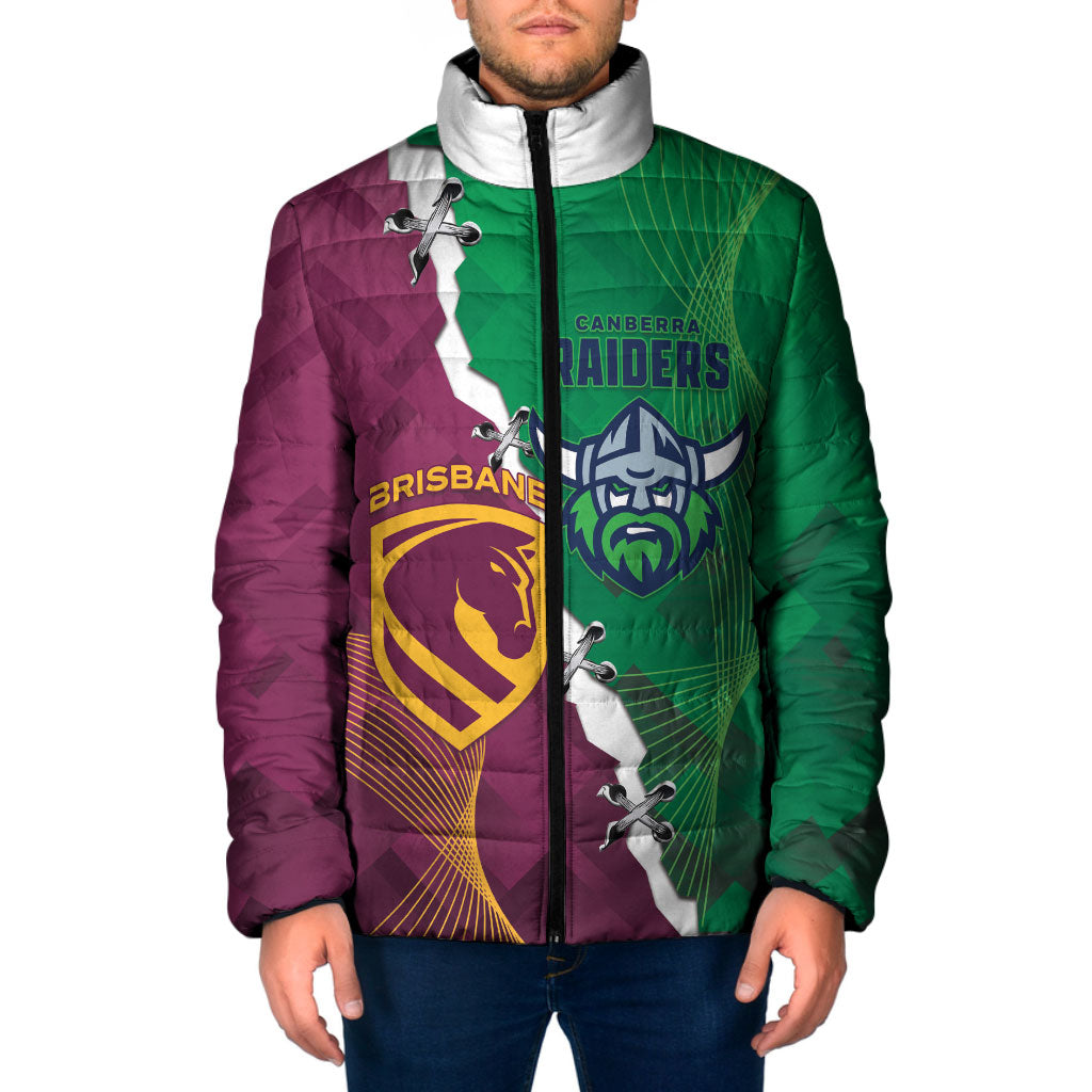 Broncos and Raiders Rugby Custom Padded Jacket Dynamic Version