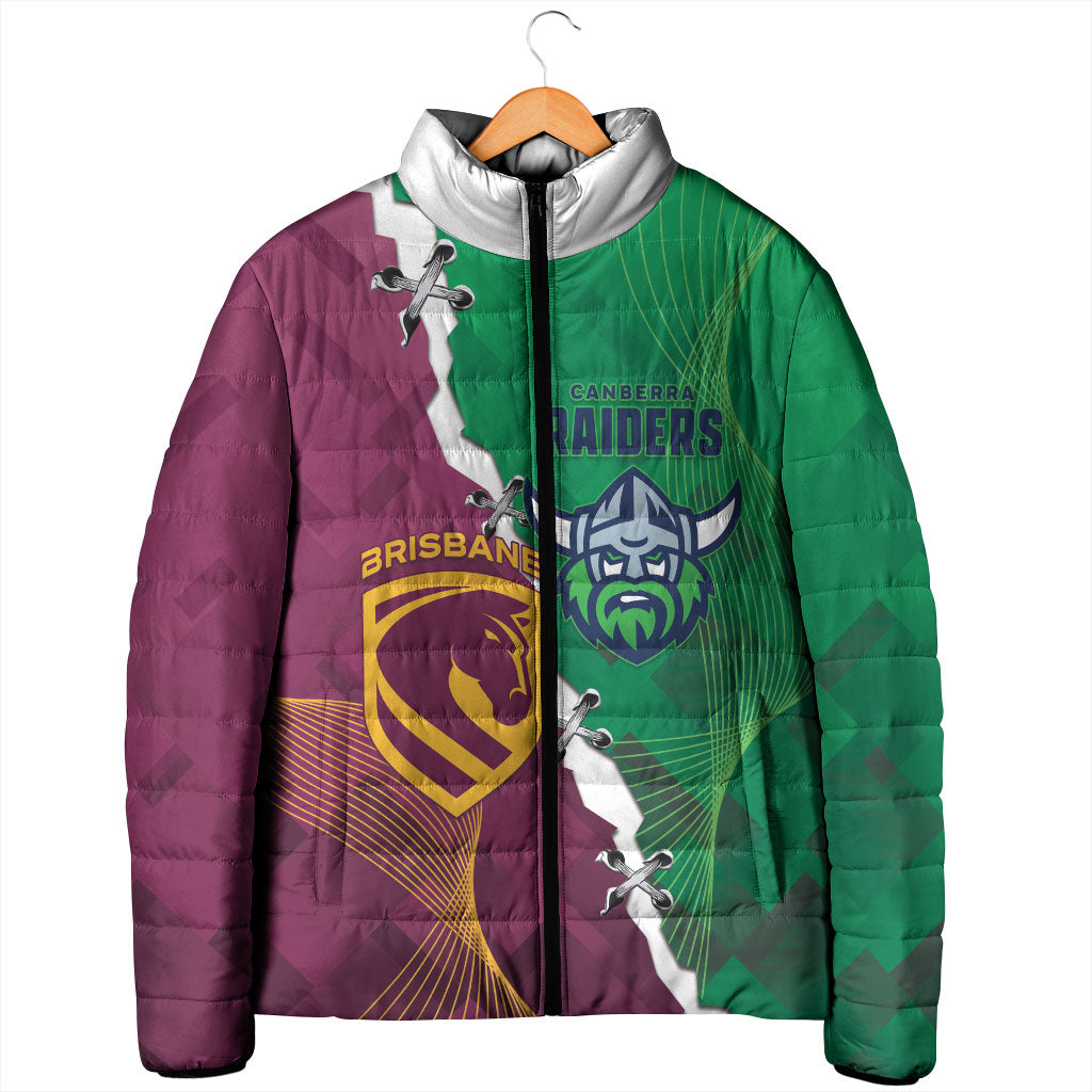 Broncos and Raiders Rugby Custom Padded Jacket Dynamic Version