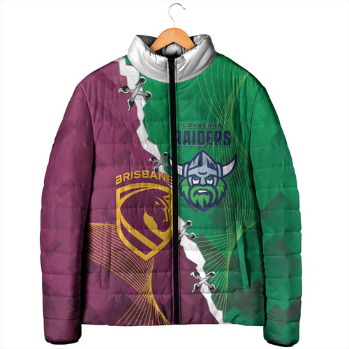 Broncos and Raiders Rugby Custom Padded Jacket Dynamic Version