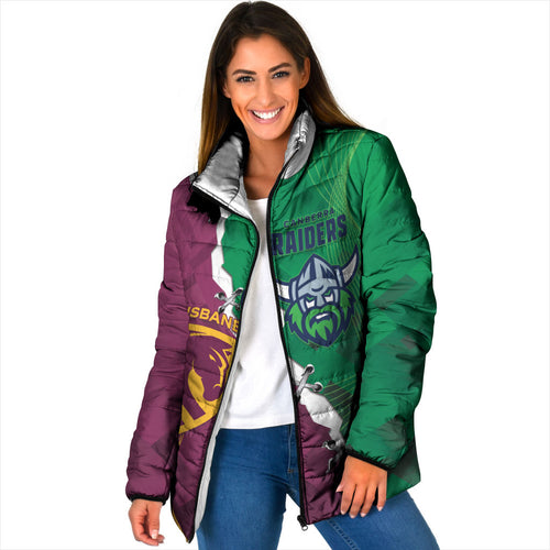 Broncos and Raiders Rugby Custom Padded Jacket Dynamic Version