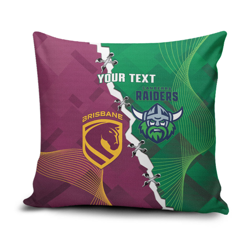 Broncos and Raiders Rugby Custom Pillow Cover Dynamic Version