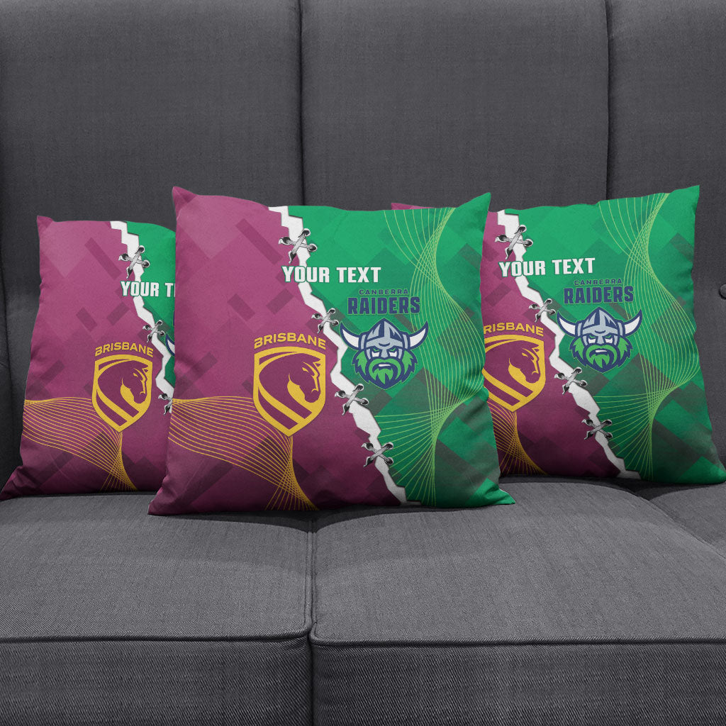 Broncos and Raiders Rugby Custom Pillow Cover Dynamic Version