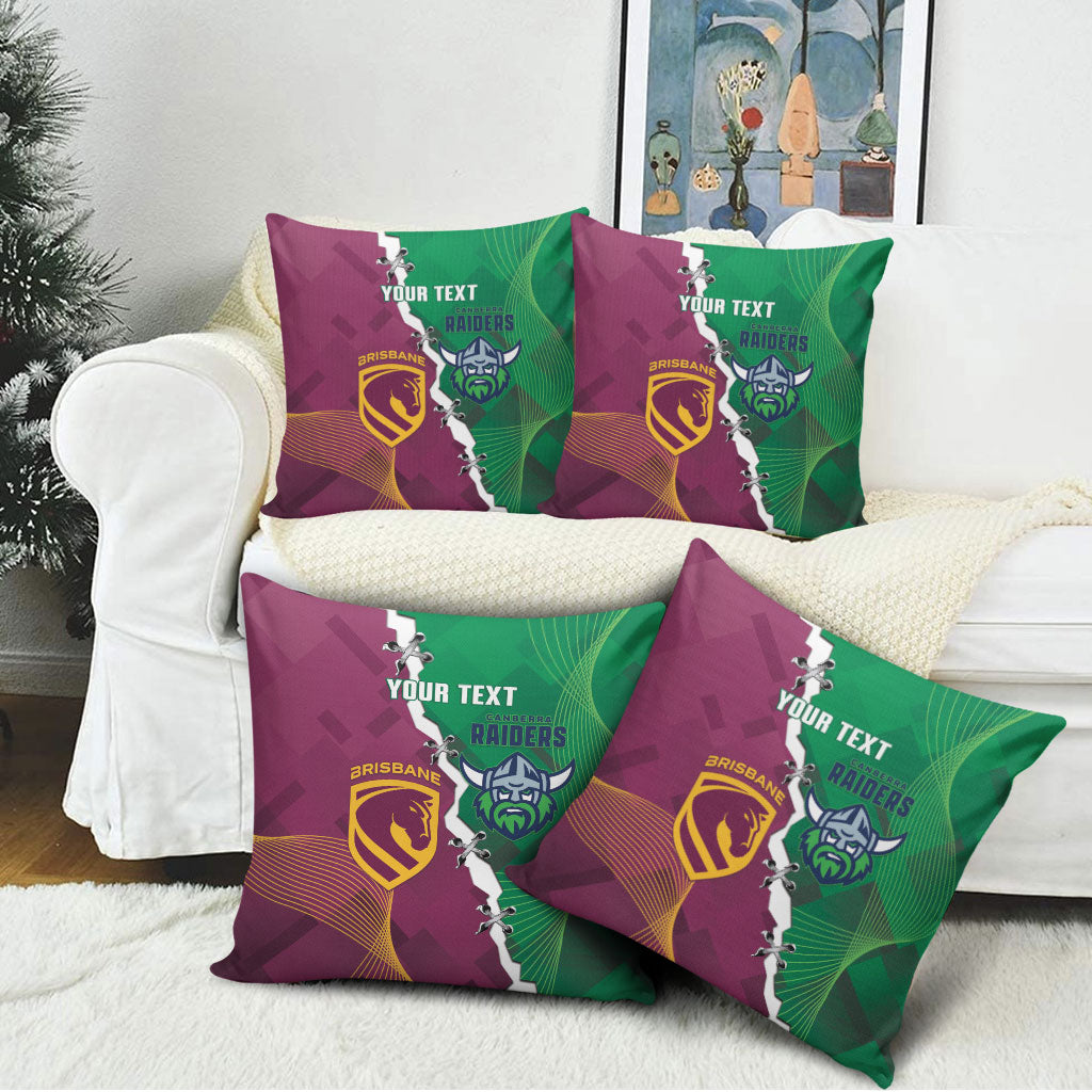 Broncos and Raiders Rugby Custom Pillow Cover Dynamic Version