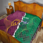 Broncos and Raiders Rugby Custom Quilt Dynamic Version
