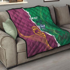 Broncos and Raiders Rugby Custom Quilt Dynamic Version