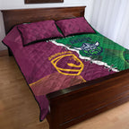 Broncos and Raiders Rugby Custom Quilt Bed Set Dynamic Version