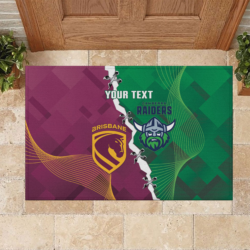 Broncos and Raiders Rugby Custom Rubber Doormat Dynamic Version