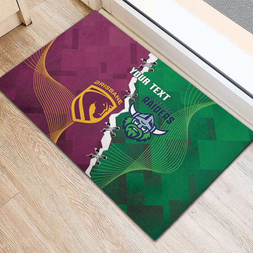 Broncos and Raiders Rugby Custom Rubber Doormat Dynamic Version