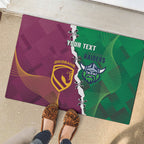 Broncos and Raiders Rugby Custom Rubber Doormat Dynamic Version