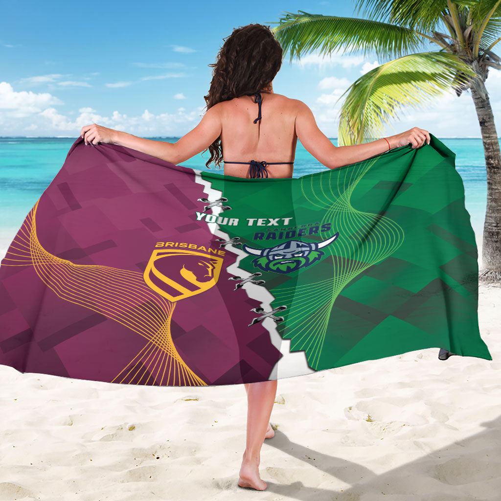 Broncos and Raiders Rugby Custom Sarong Dynamic Version