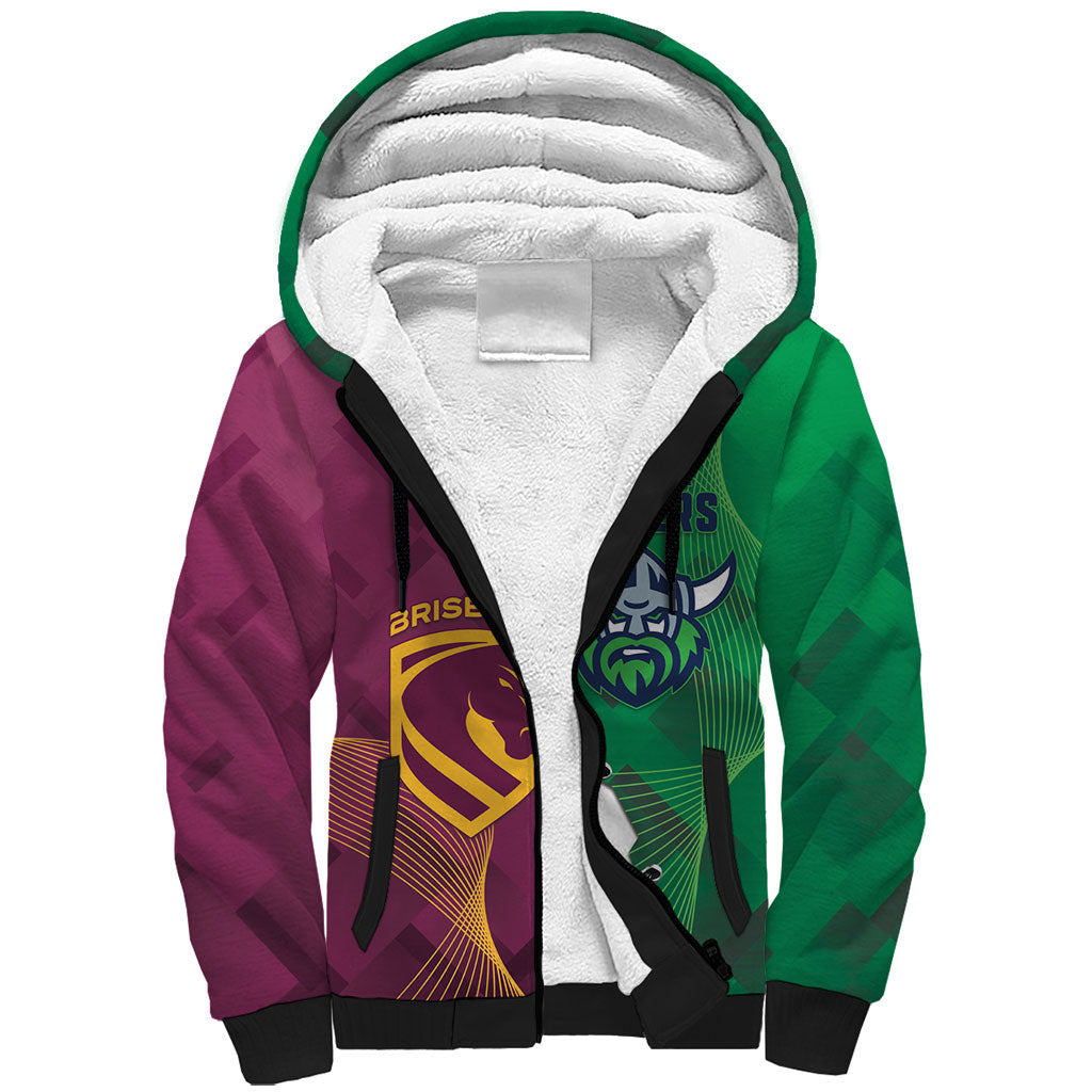 Broncos and Raiders Rugby Custom Sherpa Hoodie Dynamic Version