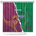 Broncos and Raiders Rugby Custom Shower Curtain Dynamic Version