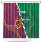 Broncos and Raiders Rugby Custom Shower Curtain Dynamic Version
