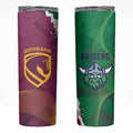 Broncos and Raiders Rugby Skinny Tumbler Dynamic Version