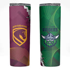 Broncos and Raiders Rugby Skinny Tumbler Dynamic Version