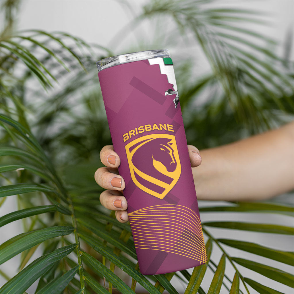 Broncos and Raiders Rugby Skinny Tumbler Dynamic Version