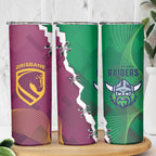 Broncos and Raiders Rugby Skinny Tumbler Dynamic Version