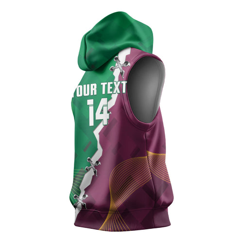 Broncos and Raiders Rugby Custom Sleeveless Hoodie Dynamic Version