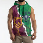 Broncos and Raiders Rugby Custom Sleeveless Hoodie Dynamic Version