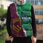Broncos and Raiders Rugby Custom Sleeveless Puffer Jacket Dynamic Version