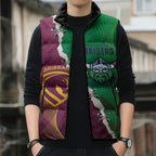 Broncos and Raiders Rugby Custom Sleeveless Puffer Jacket Dynamic Version