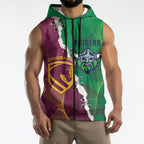 Broncos and Raiders Rugby Custom Sleeveless Zip Hoodie Dynamic Version