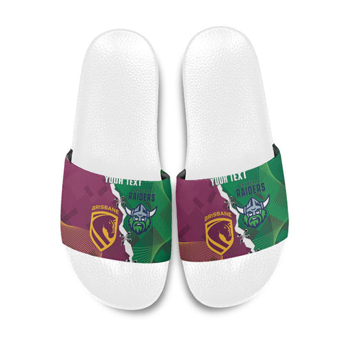 Broncos and Raiders Rugby Custom Slide Sandals Dynamic Version