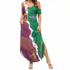 Broncos and Raiders Rugby Custom Summer Maxi Dress Dynamic Version