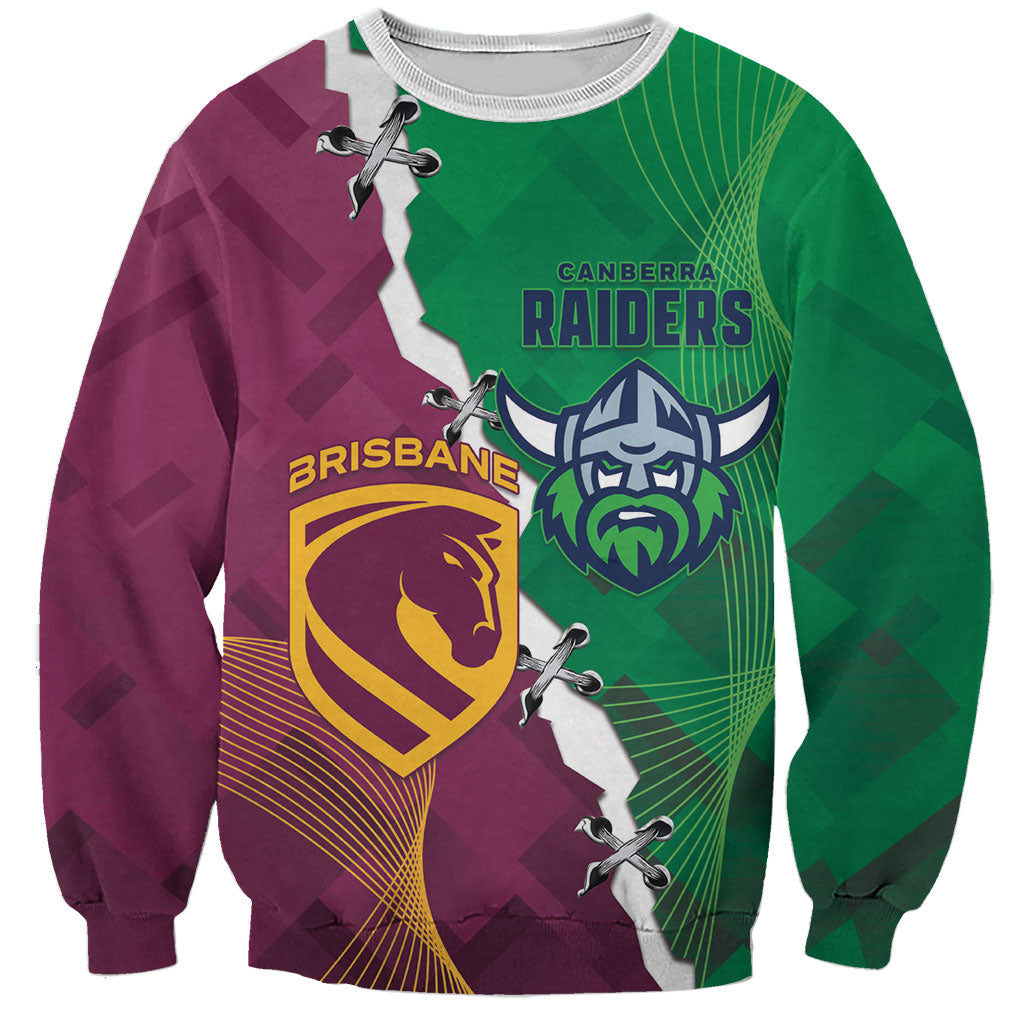 Broncos and Raiders Rugby Custom Sweatshirt Dynamic Version