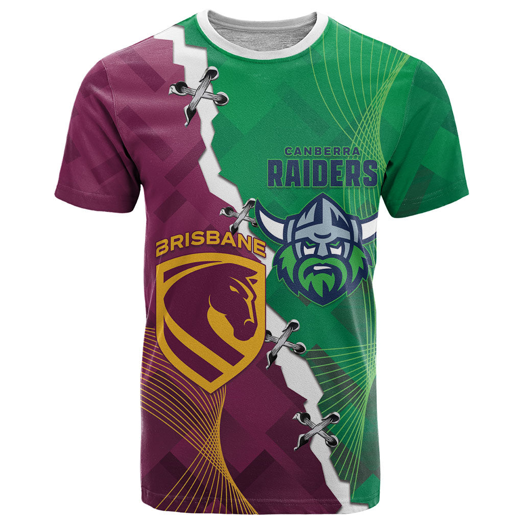 Broncos and Raiders Rugby Custom T Shirt Dynamic Version