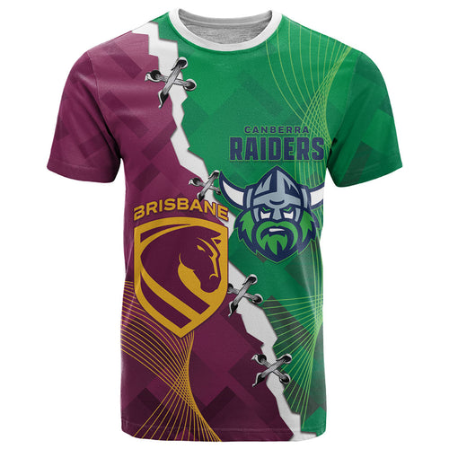 Broncos and Raiders Rugby Custom T Shirt Dynamic Version
