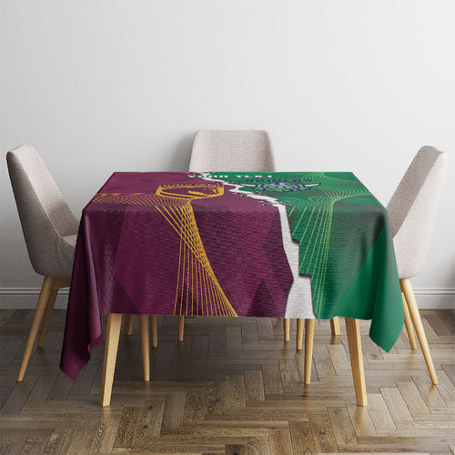 Broncos and Raiders Rugby Custom Tablecloth Dynamic Version
