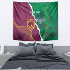 Broncos and Raiders Rugby Custom Tapestry Dynamic Version