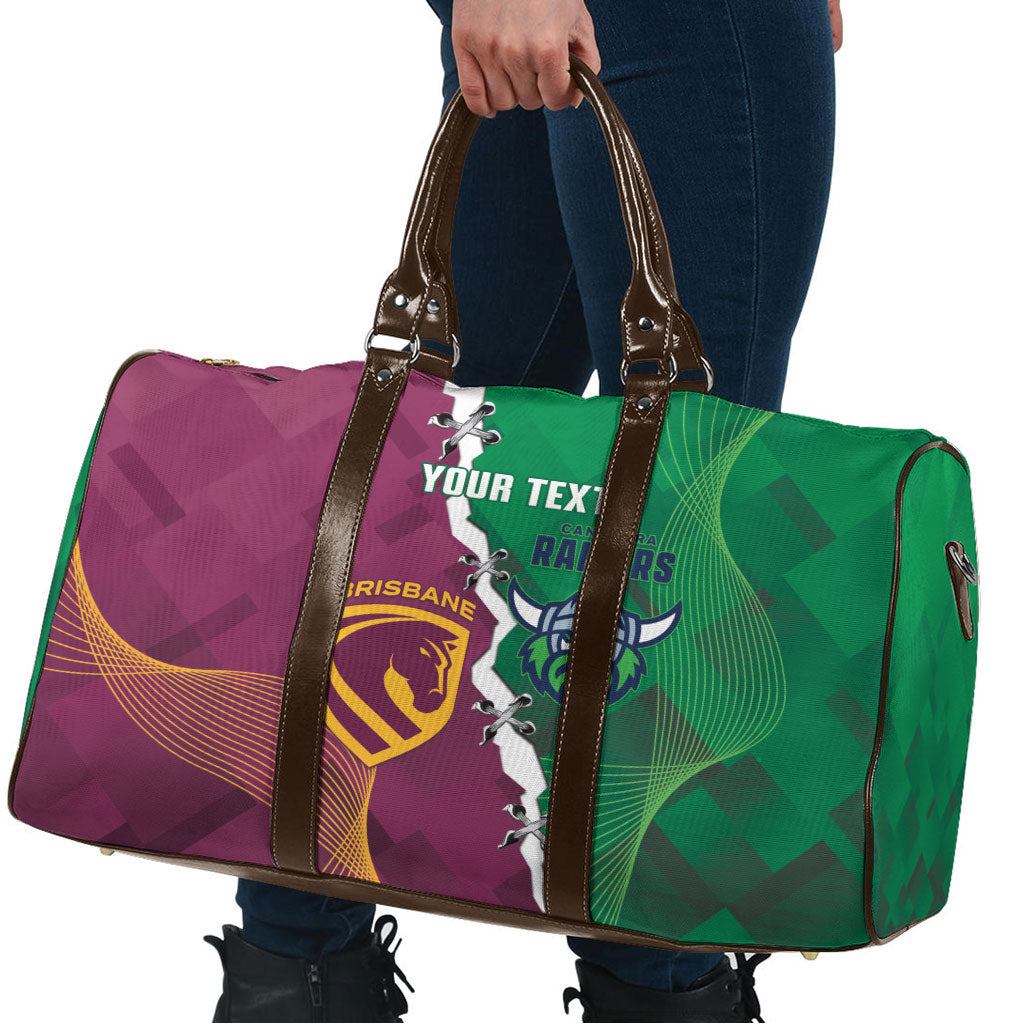 Broncos and Raiders Rugby Custom Travel Bag Dynamic Version