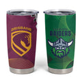 Broncos and Raiders Rugby Tumbler Cup Dynamic Version