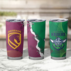 Broncos and Raiders Rugby Tumbler Cup Dynamic Version