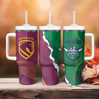 Broncos and Raiders Rugby Tumbler With Handle Dynamic Version