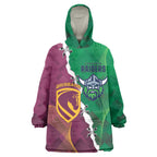 Broncos and Raiders Rugby Custom Wearable Blanket Hoodie Dynamic Version