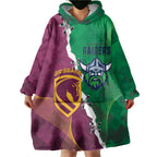 Broncos and Raiders Rugby Custom Wearable Blanket Hoodie Dynamic Version