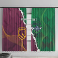 Broncos and Raiders Rugby Custom Window Curtain Dynamic Version