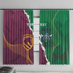 Broncos and Raiders Rugby Custom Window Curtain Dynamic Version