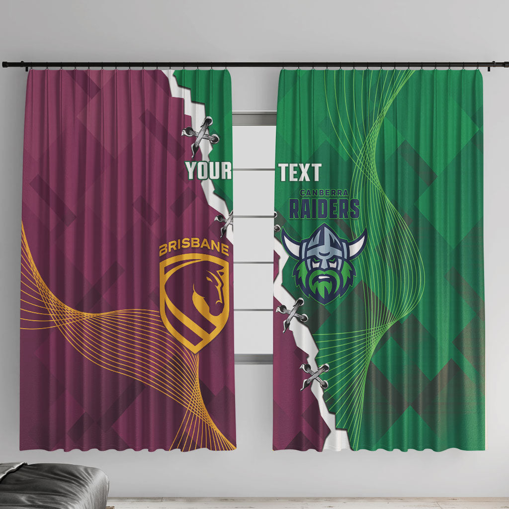 Broncos and Raiders Rugby Custom Window Curtain Dynamic Version