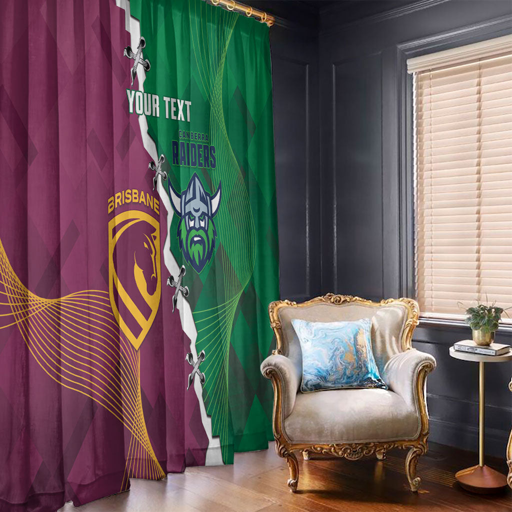Broncos and Raiders Rugby Custom Window Curtain Dynamic Version